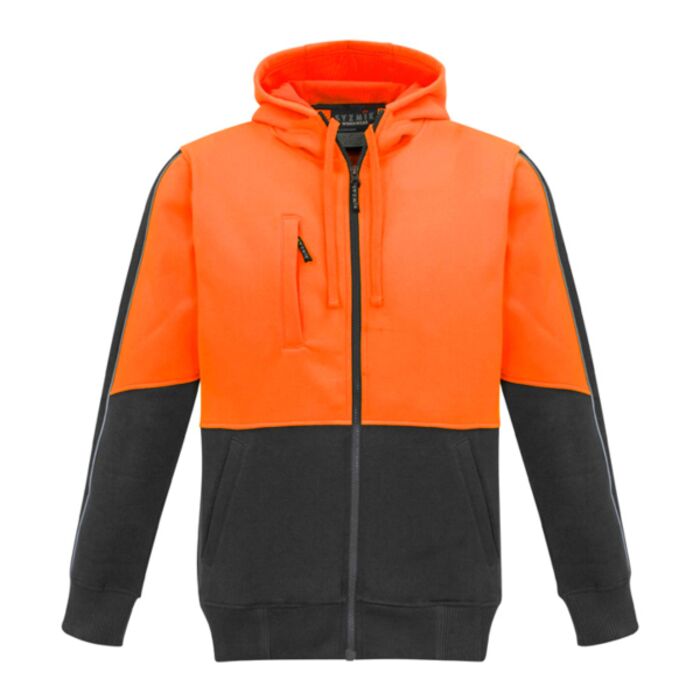 Unisex Hi Vis Full Zip Hoodie Thumbnail